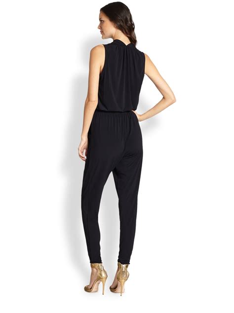 michael kors black belted jumpsuit|Michael Kors sleeveless jumpsuit.